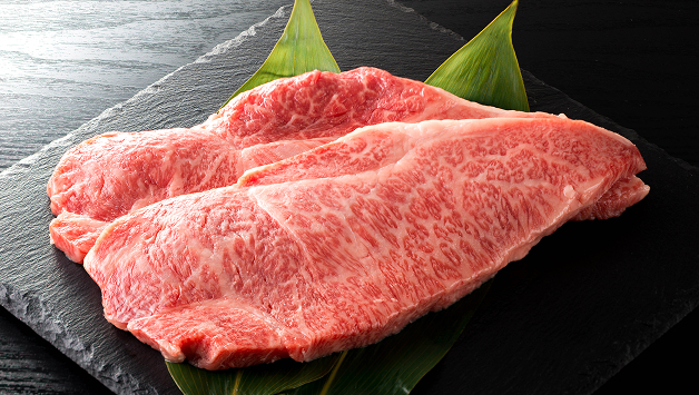 Beautifully marbled Wagyu beef steak
